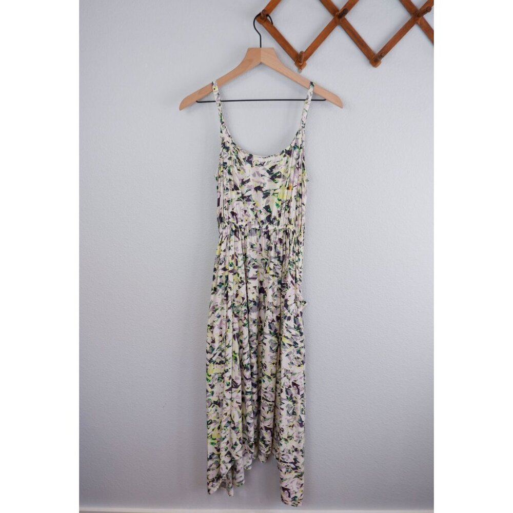 Cabi Womens Rayon Pattern Handkerchief Hem Midi Dress, small